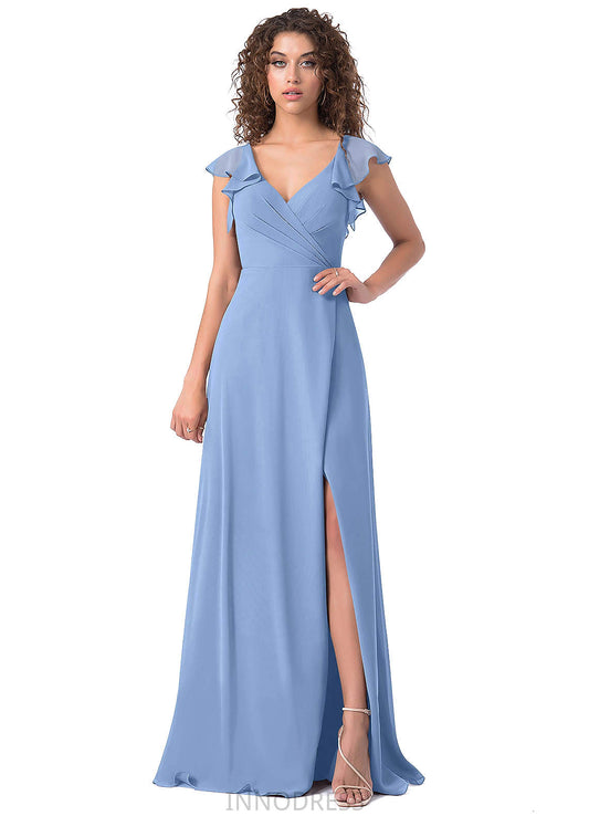 Leila Natural Waist A-Line/Princess Sleeveless Floor Length One Shoulder Bridesmaid Dresses