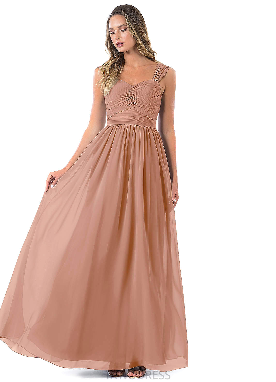 Audrey Sleeveless Floor Length Scoop Natural Waist A-Line/Princess Bridesmaid Dresses