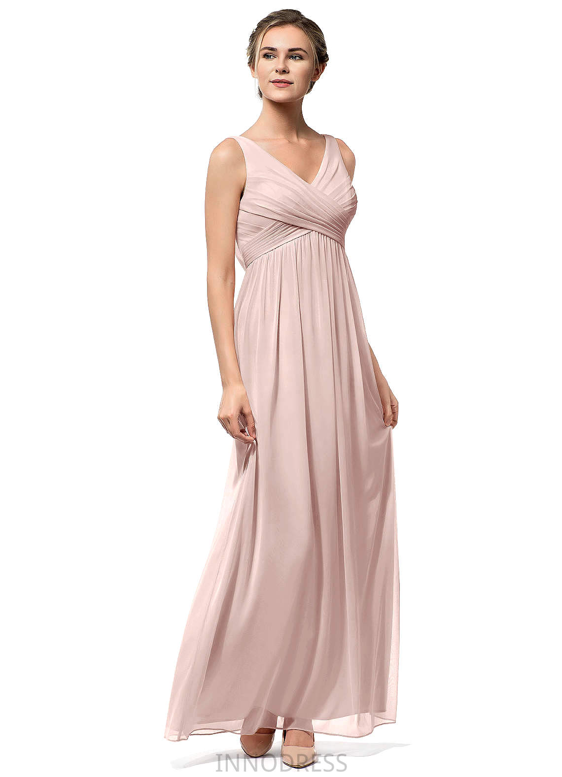 Raelynn Floor Length V-Neck Natural Waist Sleeveless A-Line/Princess Bridesmaid Dresses