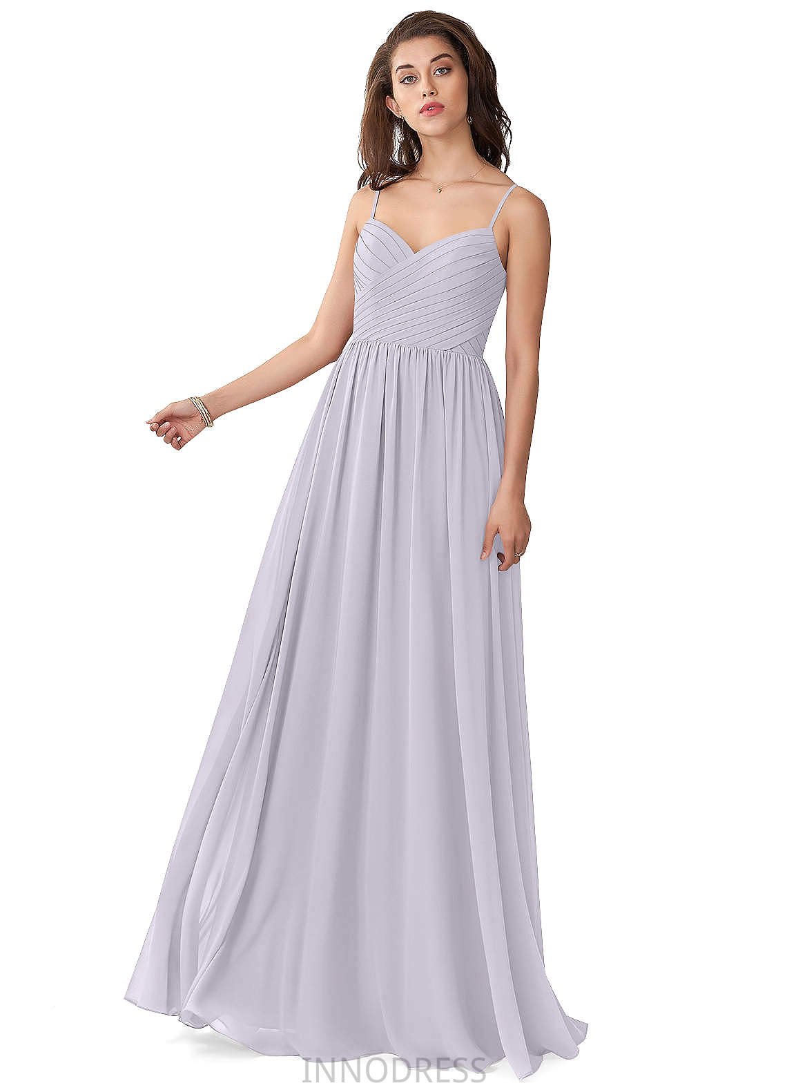 Roselyn Floor Length Spaghetti Staps Sleeveless A-Line/Princess Natural Waist Bridesmaid Dresses