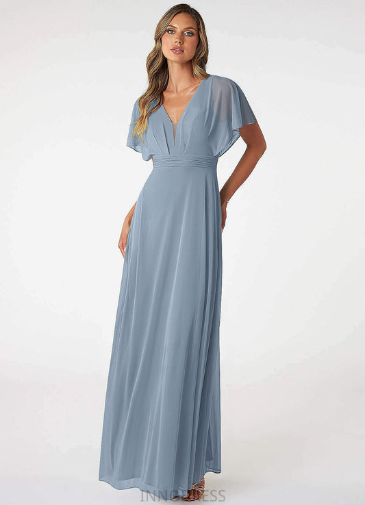 Liliana Floor Length Sleeveless Natural Waist A-Line/Princess Spaghetti Staps Bridesmaid Dresses