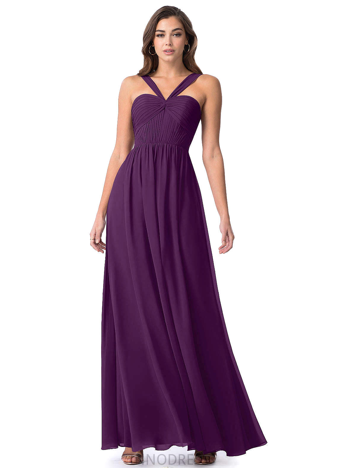 Yoselin Floor Length A-Line/Princess Sleeveless Spaghetti Staps Natural Waist Bridesmaid Dresses