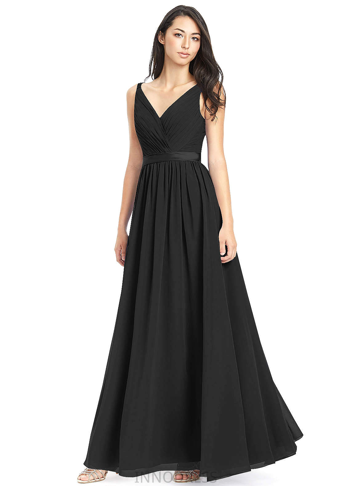 Marie V-Neck Natural Waist Velvet Floor Length A-Line/Princess Sleeveless Bridesmaid Dresses