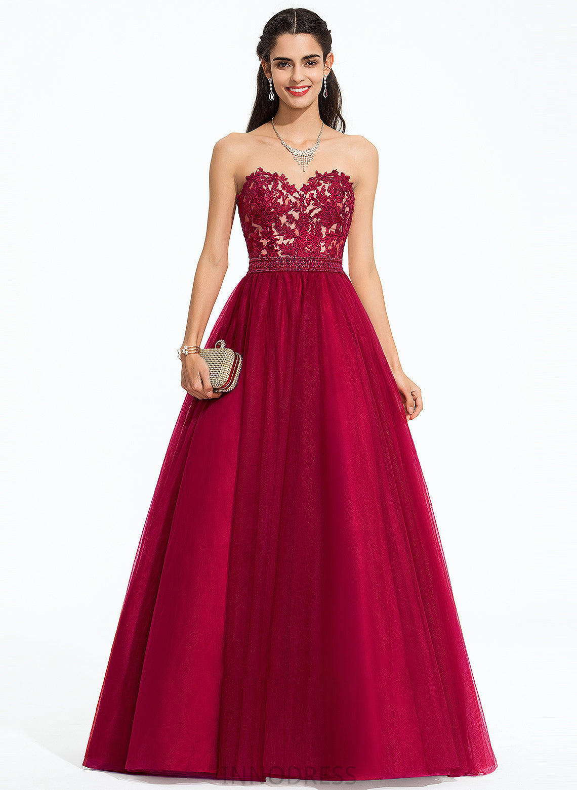 Sequins Judith Train Sweep With Ball-Gown/Princess Prom Dresses Tulle Sweetheart Beading