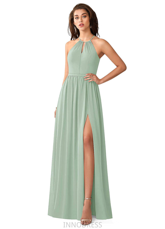 Hadley Natural Waist A-Line/Princess Cap Sleeves Floor Length Bridesmaid Dresses