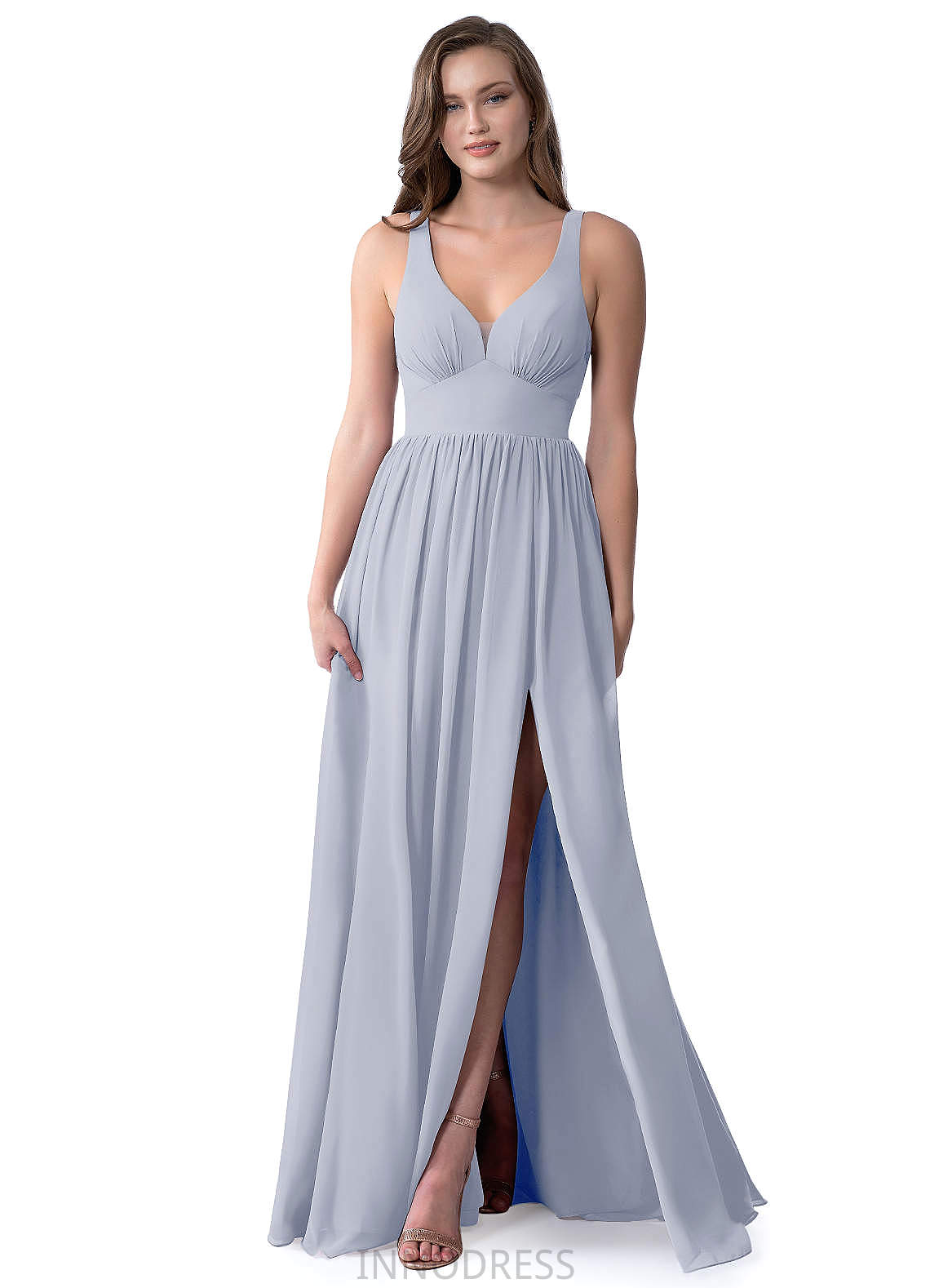 Aubrey Sleeveless Floor Length Natural Waist Spaghetti Staps A-Line/Princess Bridesmaid Dresses