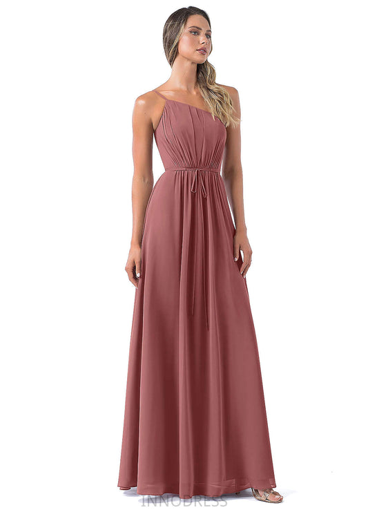 Kayley Sheath/Column Natural Waist Spaghetti Staps Floor Length Bridesmaid Dresses