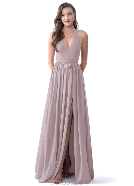 Olga Floor Length Sleeveless Natural Waist A-Line/Princess Spaghetti Staps Bridesmaid Dresses