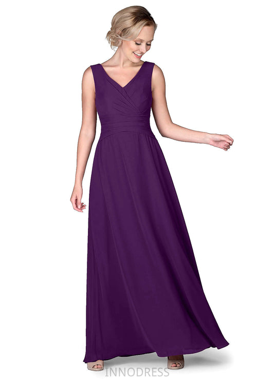 Polly Sleeveless Natural Waist A-Line/Princess Spaghetti Staps Floor Length Bridesmaid Dresses