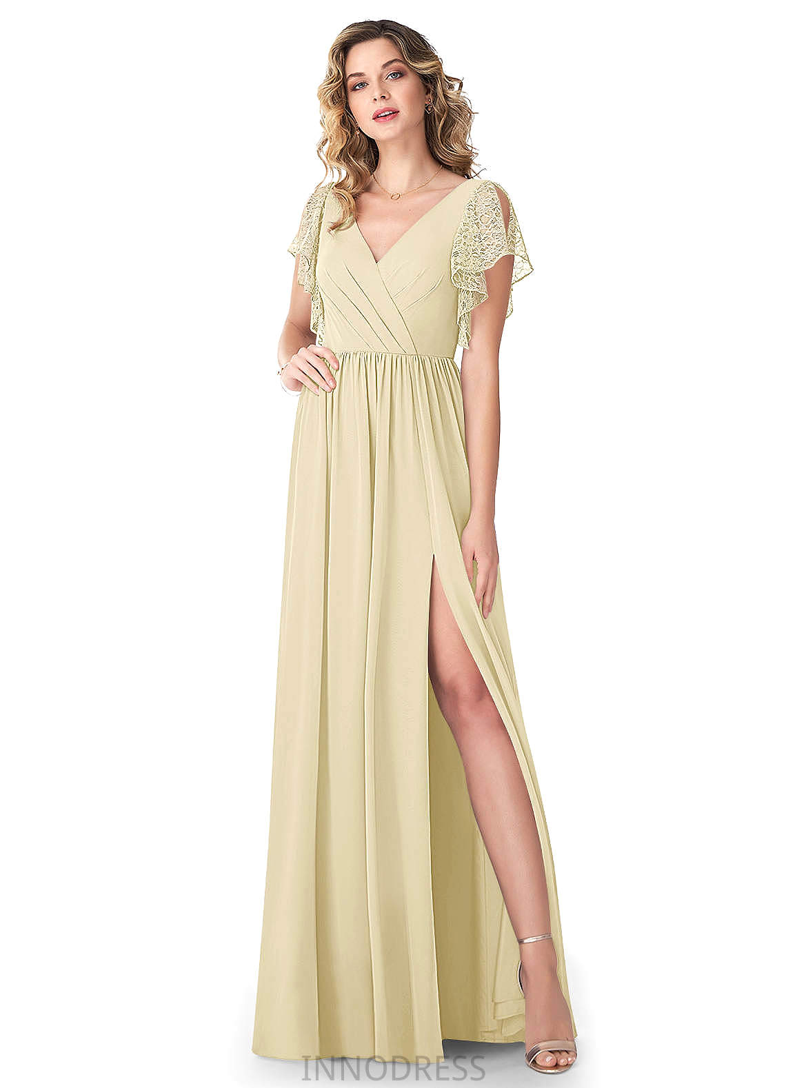 Alisson A-Line/Princess Natural Waist Sleeveless Off The Shoulder Bridesmaid Dresses