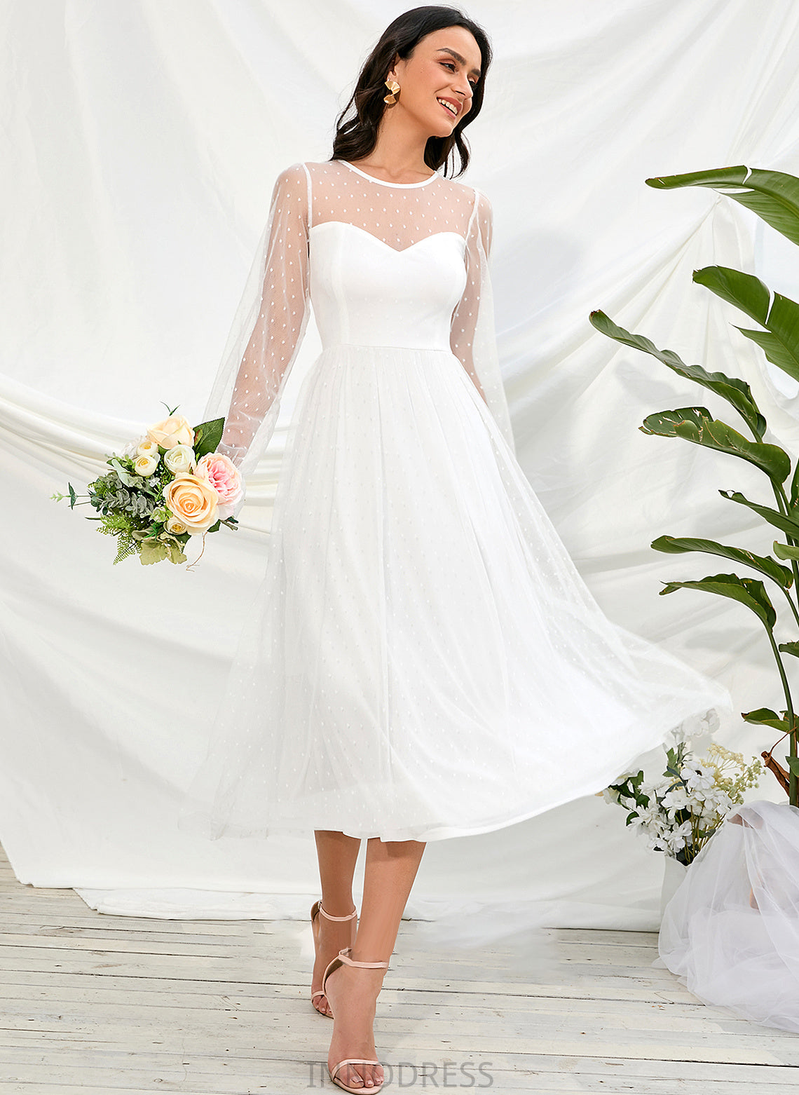 Angela A-Line Dress Wedding Wedding Dresses Tea-Length