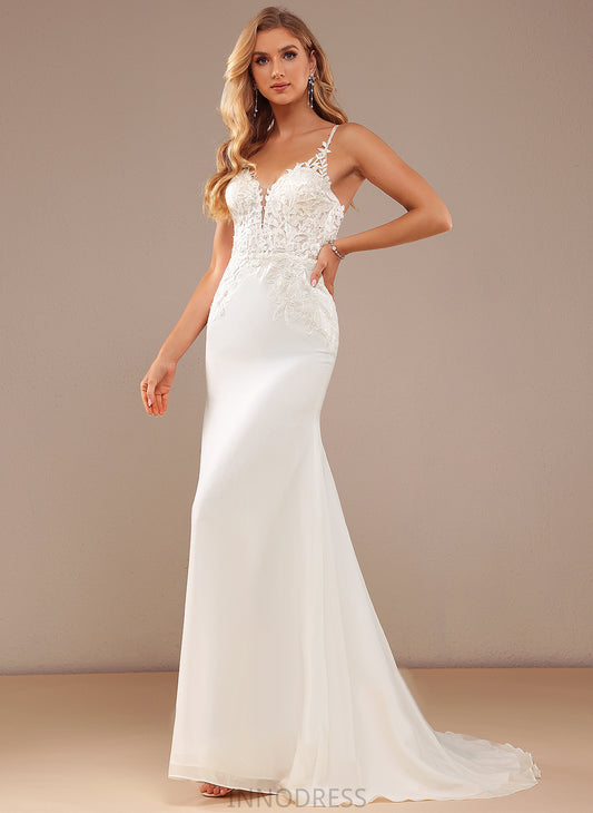 With Lace Chiffon Wedding Dresses Dress Lace Wedding Court Trumpet/Mermaid Beading Train Aleah V-neck