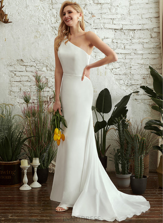 Dress Trumpet/Mermaid Wedding Dresses Sweep Train Aspen Wedding One-Shoulder