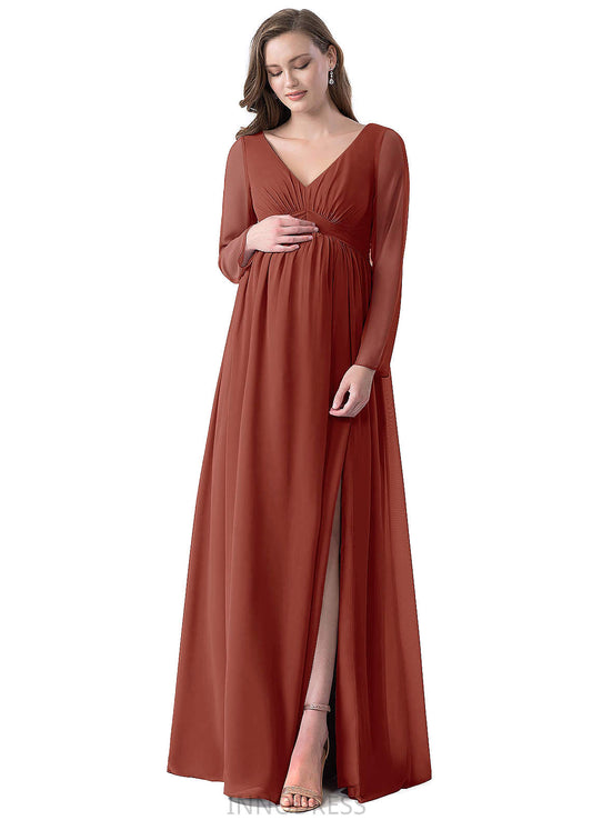 Mariam Spaghetti Staps Natural Waist Floor Length A-Line/Princess Sleeveless Bridesmaid Dresses