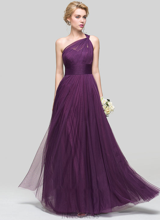 Prom Dresses A-Line Sara Floor-Length Ruffle With One-Shoulder Tulle