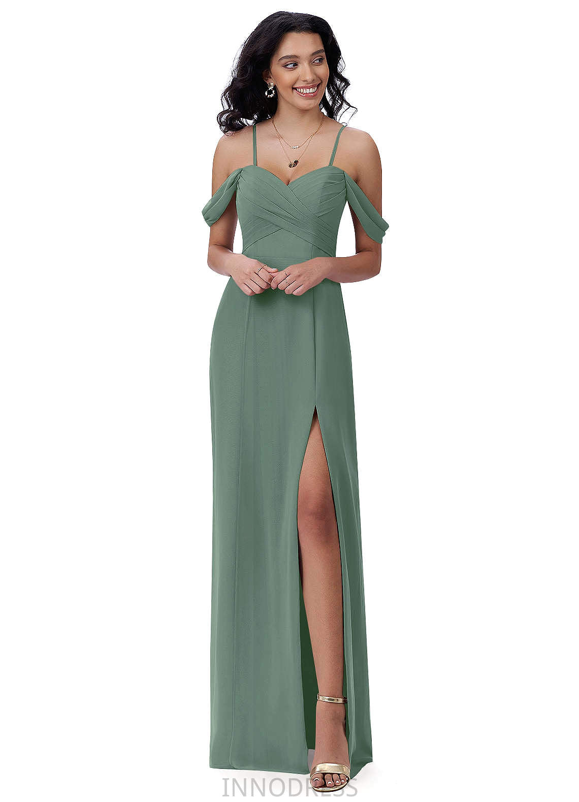 Erin Floor Length A-Line/Princess Sleeveless Straps Natural Waist Bridesmaid Dresses