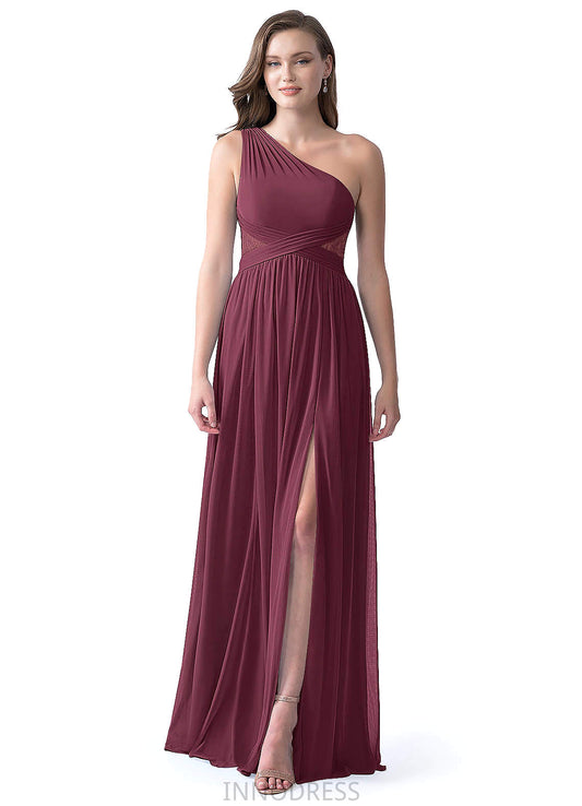 Scarlet Sleeveless Natural Waist Sheath/Column Floor Length Scoop Bridesmaid Dresses