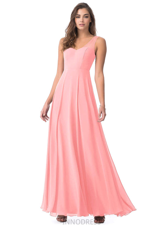 Patsy A-Line/Princess V-Neck Floor Length Natural Waist Sleeveless Bridesmaid Dresses