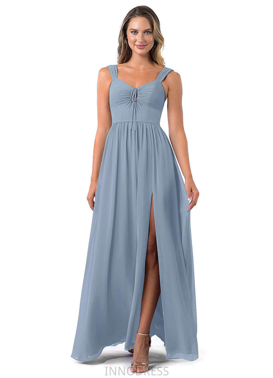 Kiera Short Sleeves V-Neck High Low Natural Waist A-Line/Princess Bridesmaid Dresses