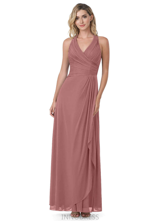 Giada A-Line/Princess Off The Shoulder Floor Length Natural Waist Sleeveless Bridesmaid Dresses