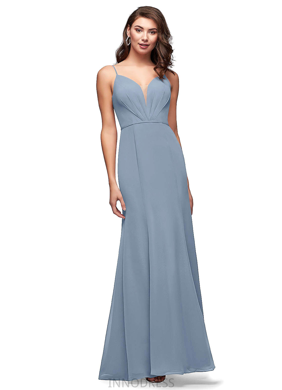 Naomi Straps Sleeveless Floor Length A-Line/Princess Natural Waist Bridesmaid Dresses