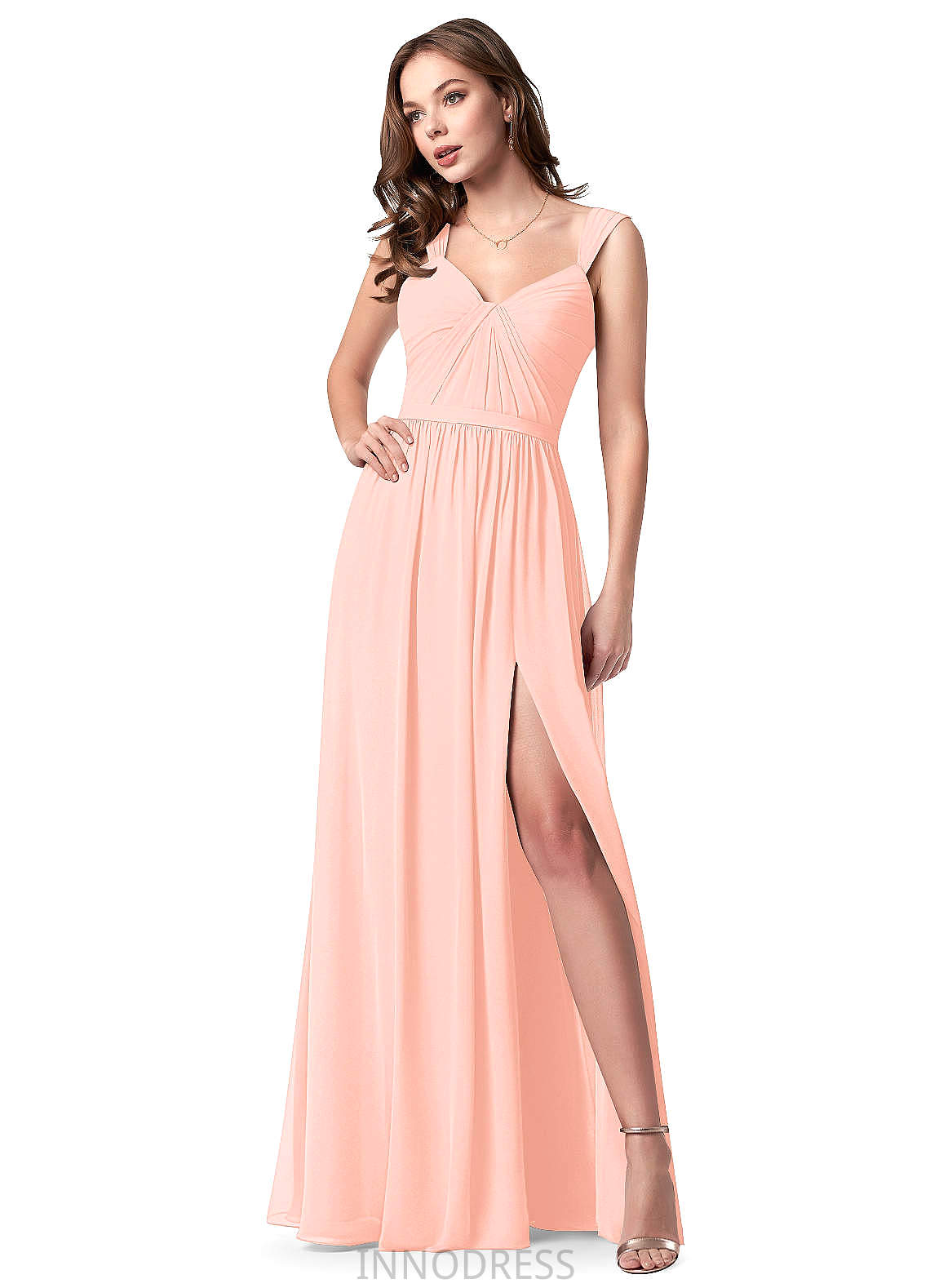 Dana Floor Length Natural Waist A-Line/Princess Sleeveless Spaghetti Staps Bridesmaid Dresses