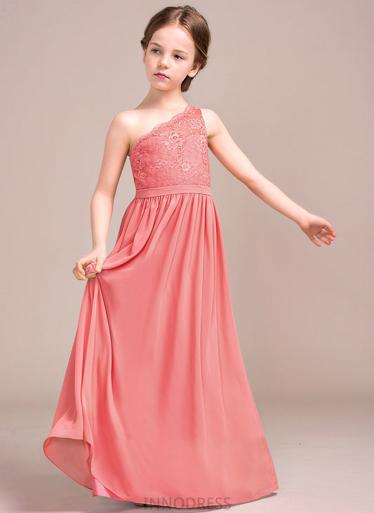 Chiffon Junior Bridesmaid Dresses Essence One-Shoulder Floor-Length A-Line Lace