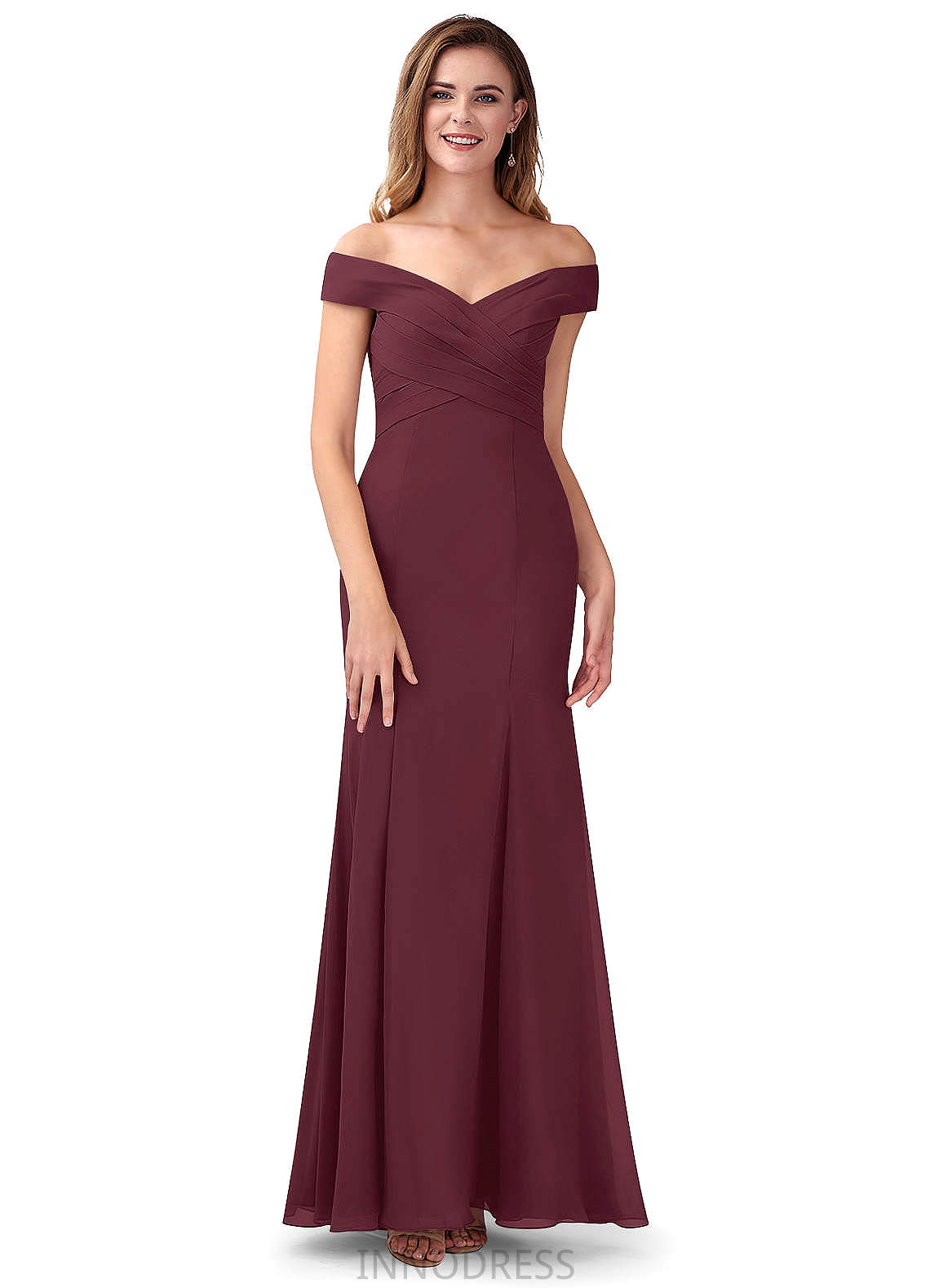 Dylan Sleeveless Floor Length Natural Waist A-Line/Princess Spaghetti Staps Bridesmaid Dresses