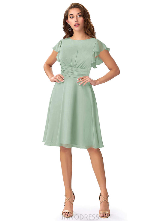 Abigail A-Line/Princess Short Sleeves Floor Length V-Neck Natural Waist Bridesmaid Dresses