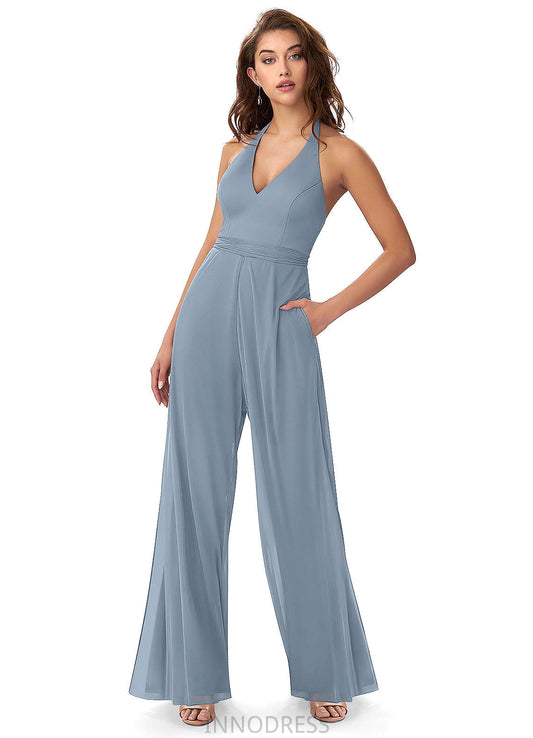 Rayna Floor Length Spaghetti Staps Sleeveless A-Line/Princess Empire Waist Bridesmaid Dresses