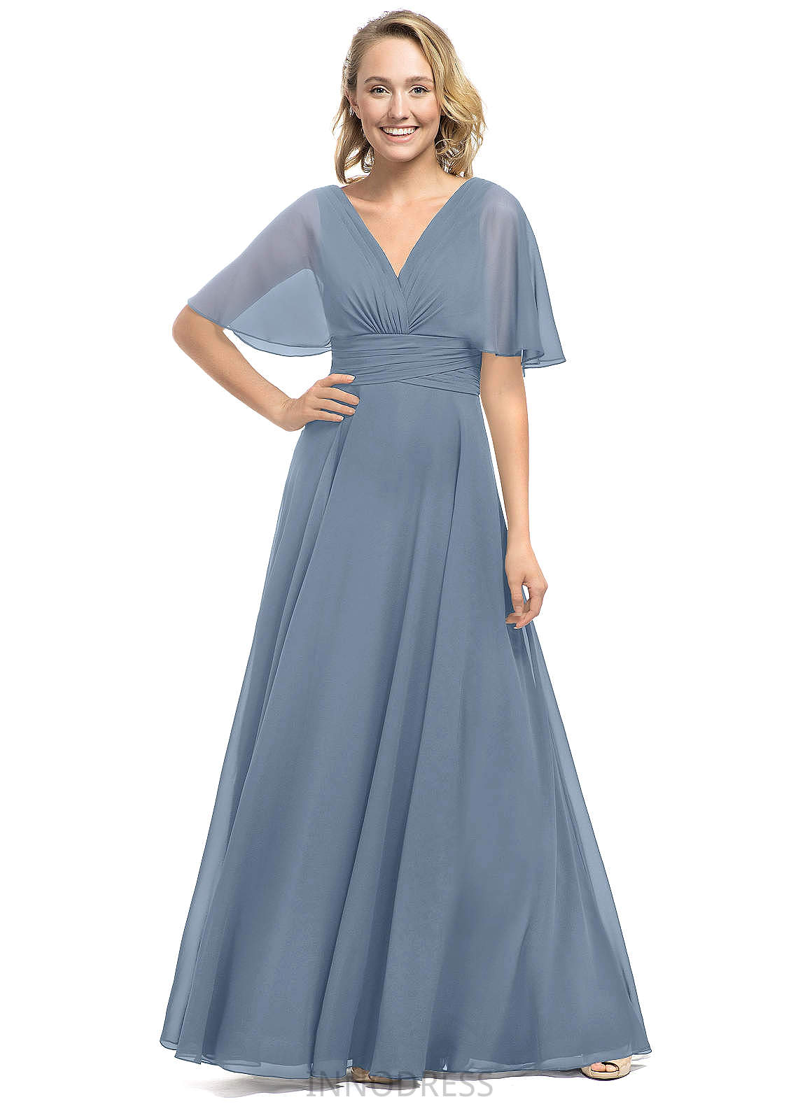 Miracle A-Line/Princess Floor Length Scoop Natural Waist Sleeveless Bridesmaid Dresses