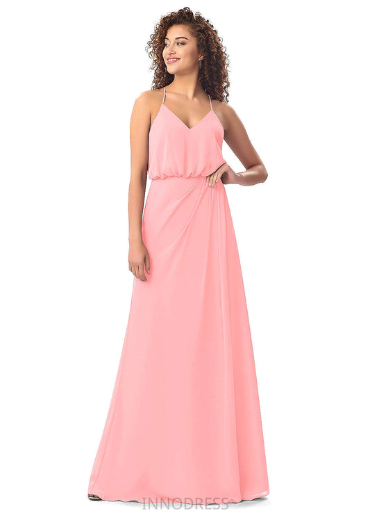 Isla Natural Waist A-Line/Princess Floor Length Sleeveless Spaghetti Staps Bridesmaid Dresses