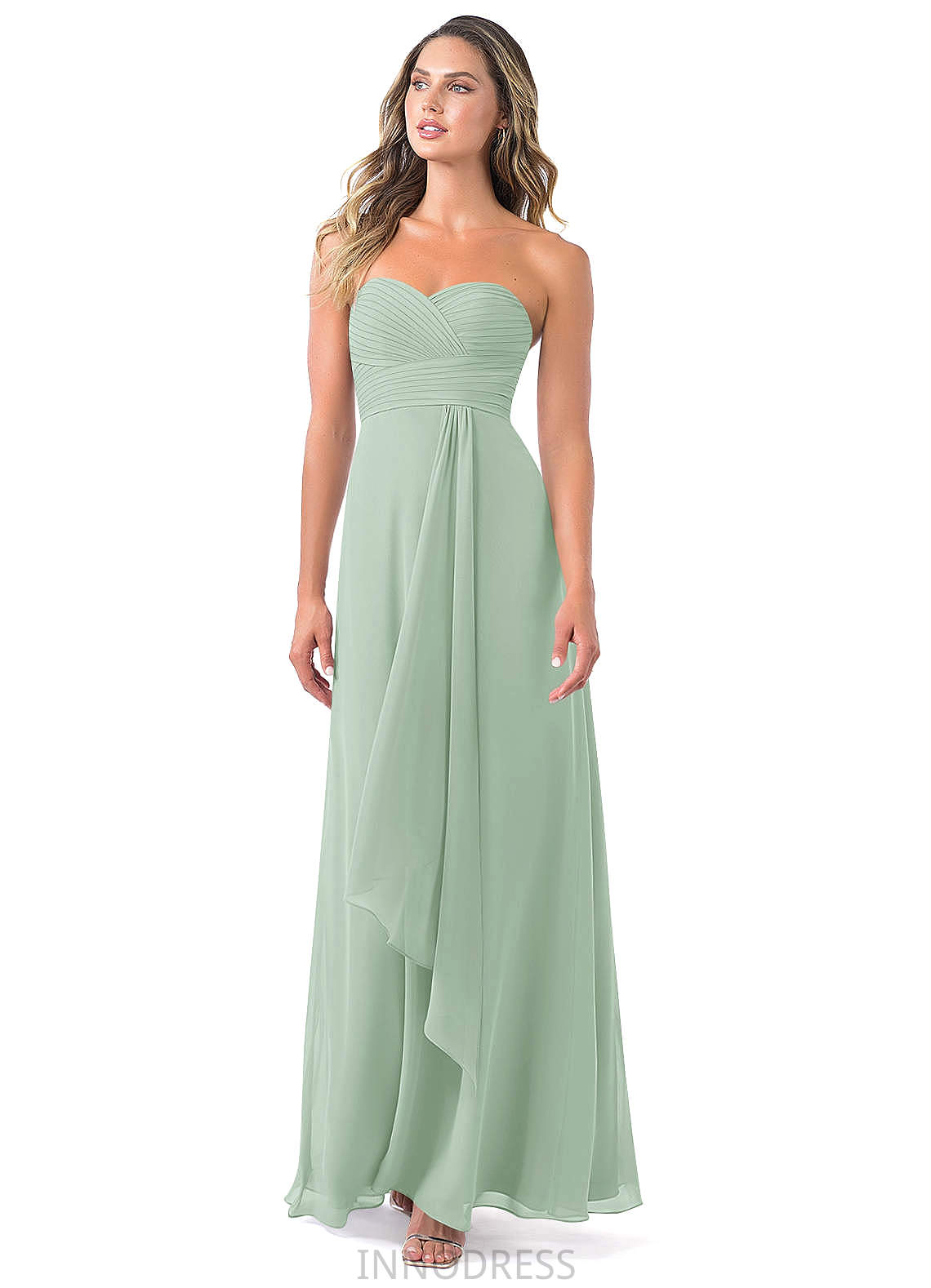 Skyler Floor Length Spaghetti Staps Natural Waist Sleeveless A-Line/Princess Bridesmaid Dresses