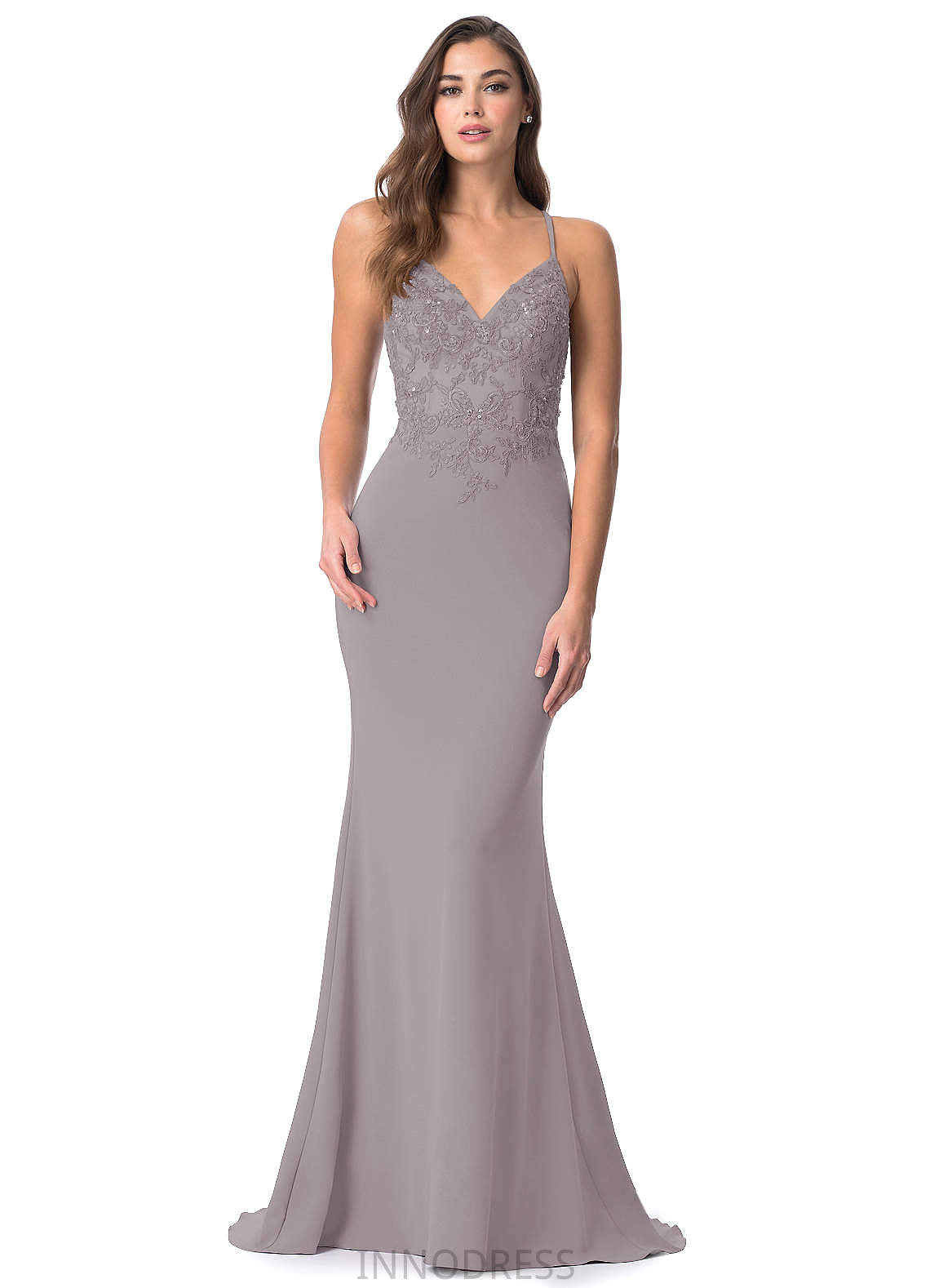 Ciara Spaghetti Staps A-Line/Princess Sleeveless Natural Waist Floor Length Bridesmaid Dresses