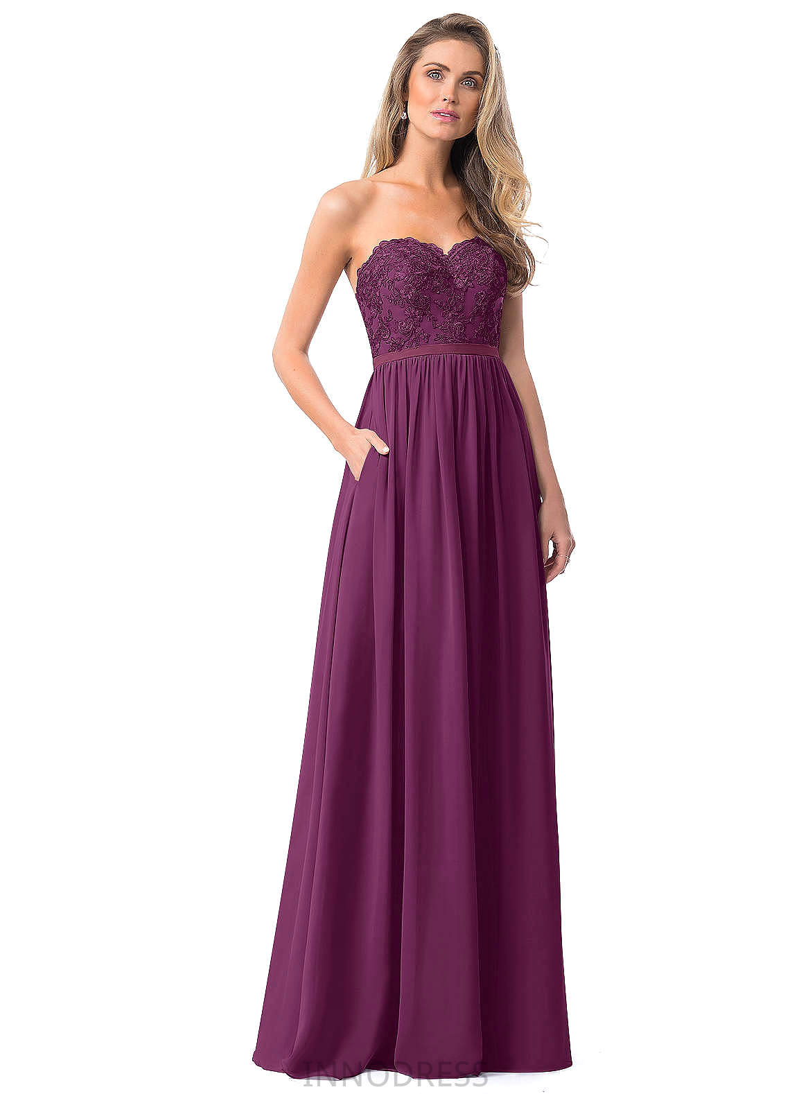 Vanessa Sleeveless Natural Waist Floor Length A-Line/Princess Spaghetti Staps Bridesmaid Dresses