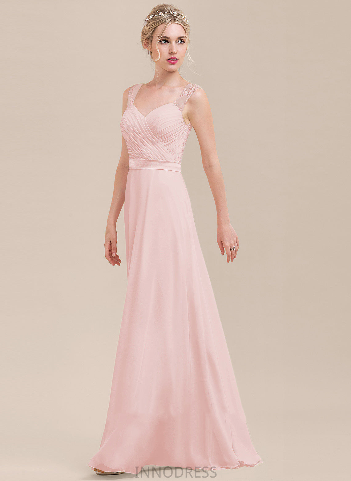 Embellishment Neckline Silhouette A-Line Length Ruffle Fabric Sweetheart Floor-Length Mandy Sleeveless Floor Length Bridesmaid Dresses