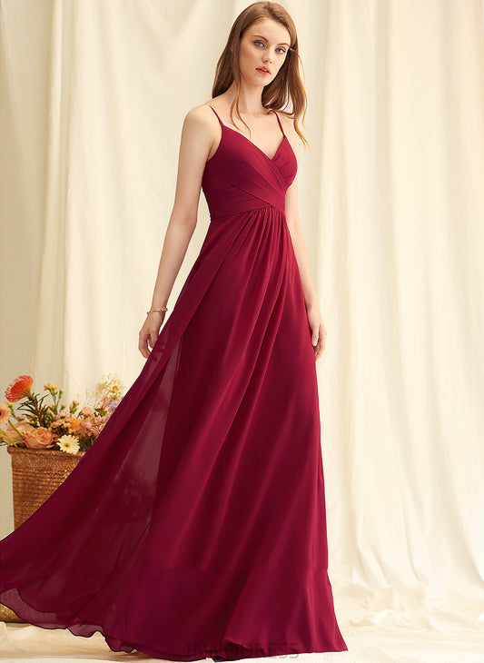 Ruffle Length V-neck Silhouette Floor-Length Fabric Embellishment Neckline A-Line Rubi Trumpet/Mermaid Floor Length Bridesmaid Dresses