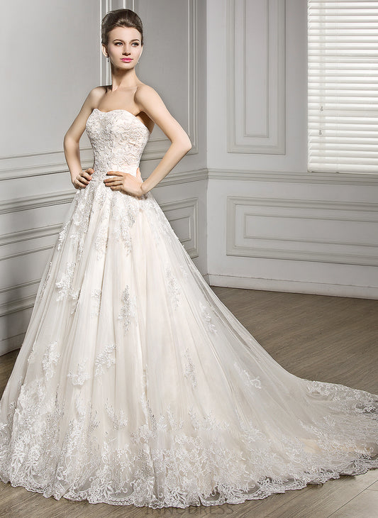 Wedding Court Lace Wedding Dresses Ball-Gown/Princess Tulle Sweetheart Dress Peyton Train