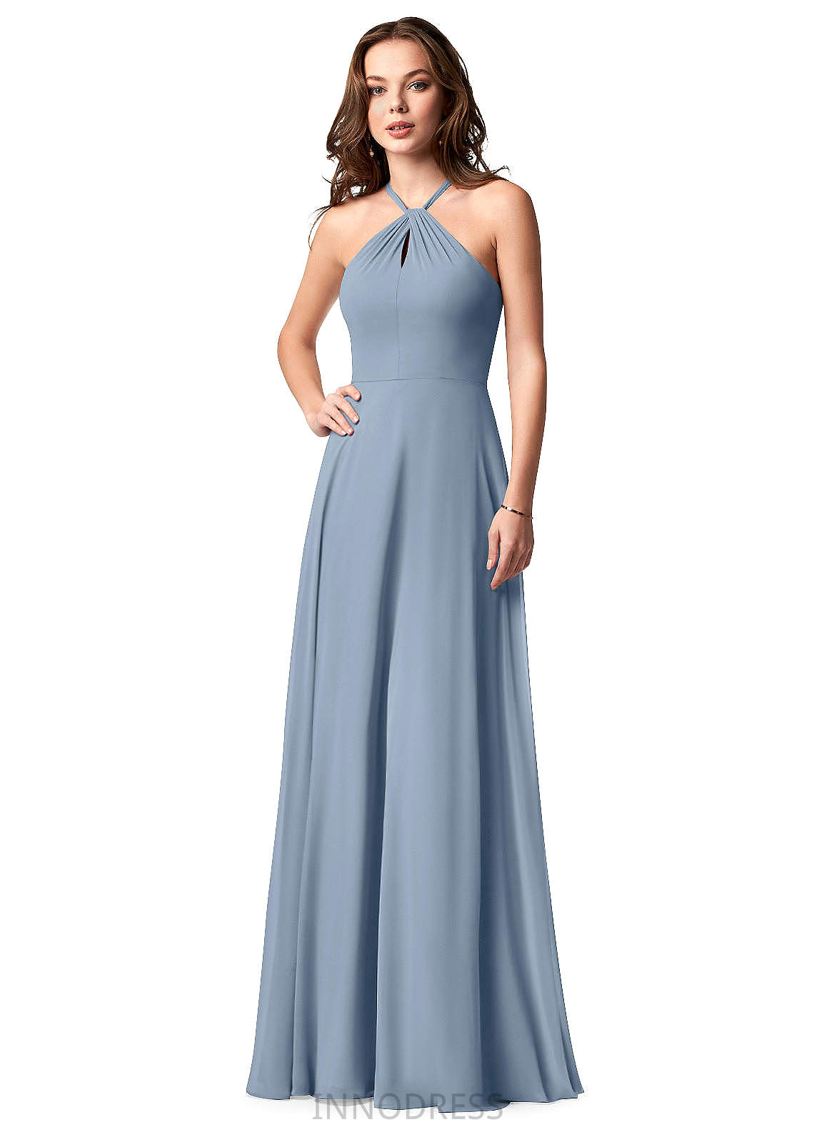 Anabella V-Neck Trumpet/Mermaid Floor Length Spandex Sleeveless Natural Waist Bridesmaid Dresses