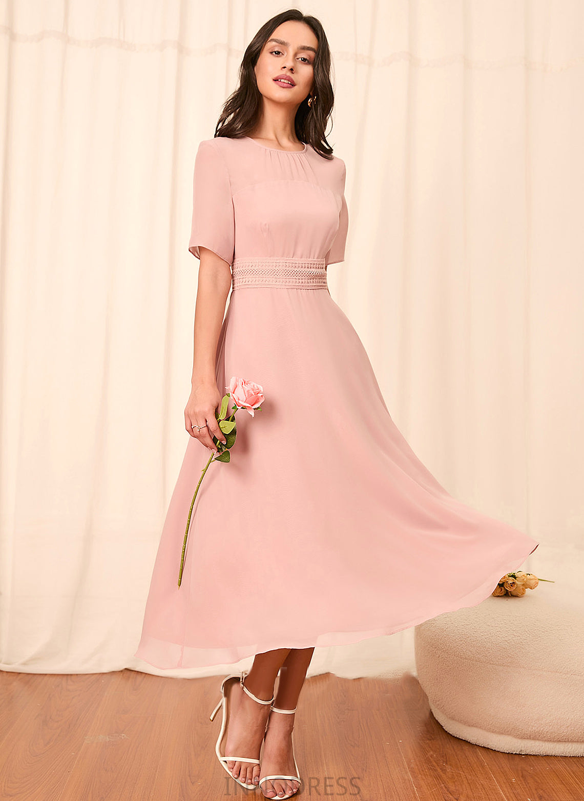 Sleeve Sleeves A-Line Length Knee-Length Straps Silhouette Fabric Maryjane Sleeveless A-Line/Princess Natural Waist Bridesmaid Dresses