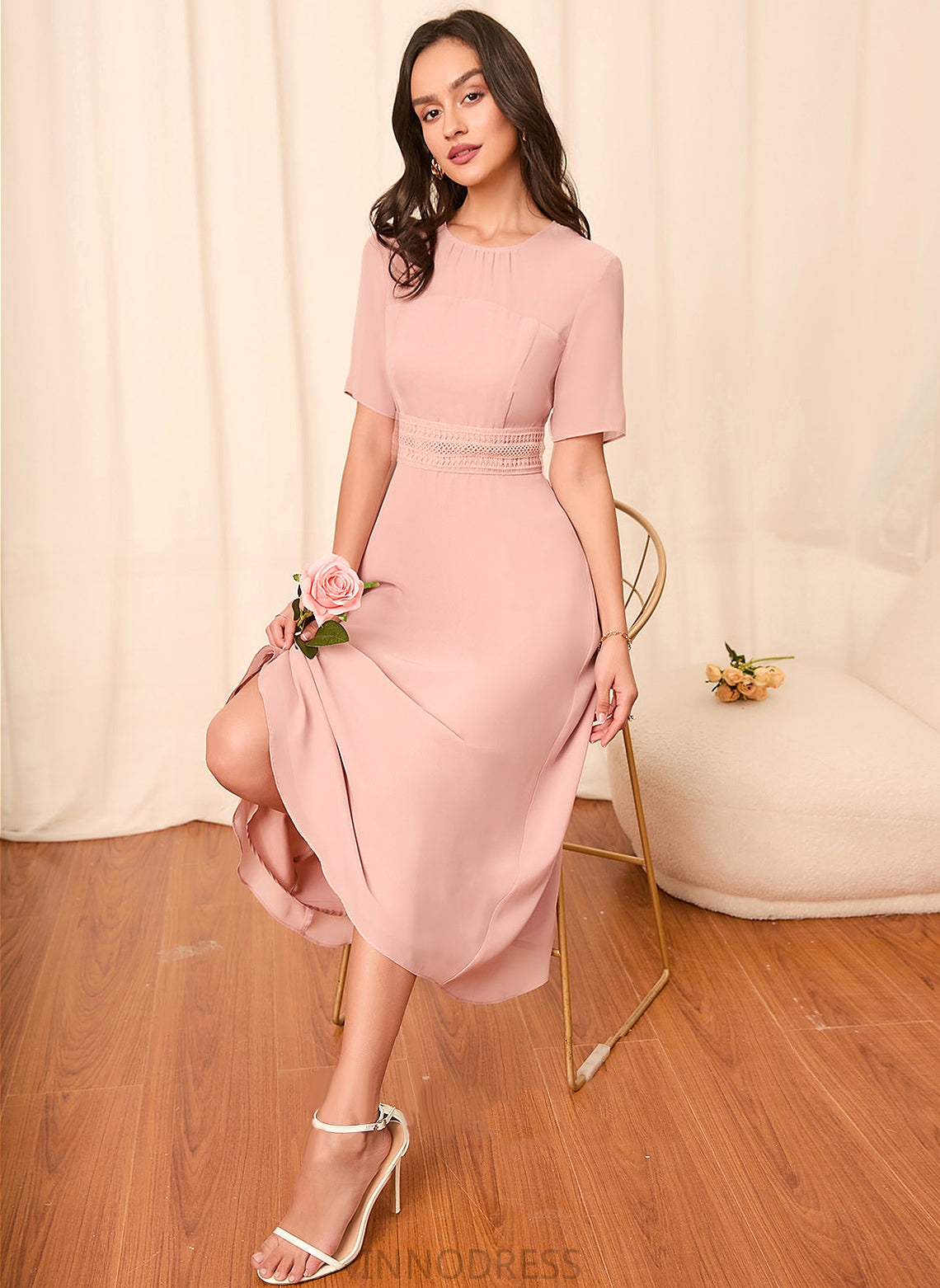 Sleeve Sleeves A-Line Length Knee-Length Straps Silhouette Fabric Maryjane Sleeveless A-Line/Princess Natural Waist Bridesmaid Dresses