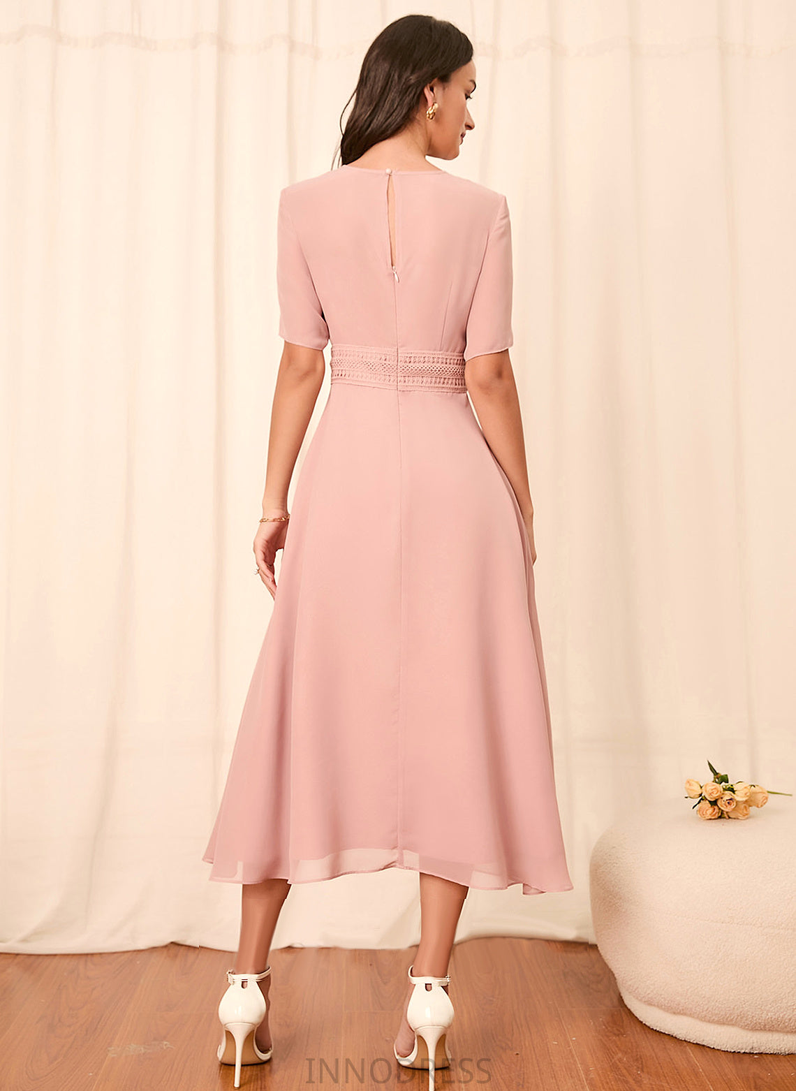 Sleeve Sleeves A-Line Length Knee-Length Straps Silhouette Fabric Maryjane Sleeveless A-Line/Princess Natural Waist Bridesmaid Dresses