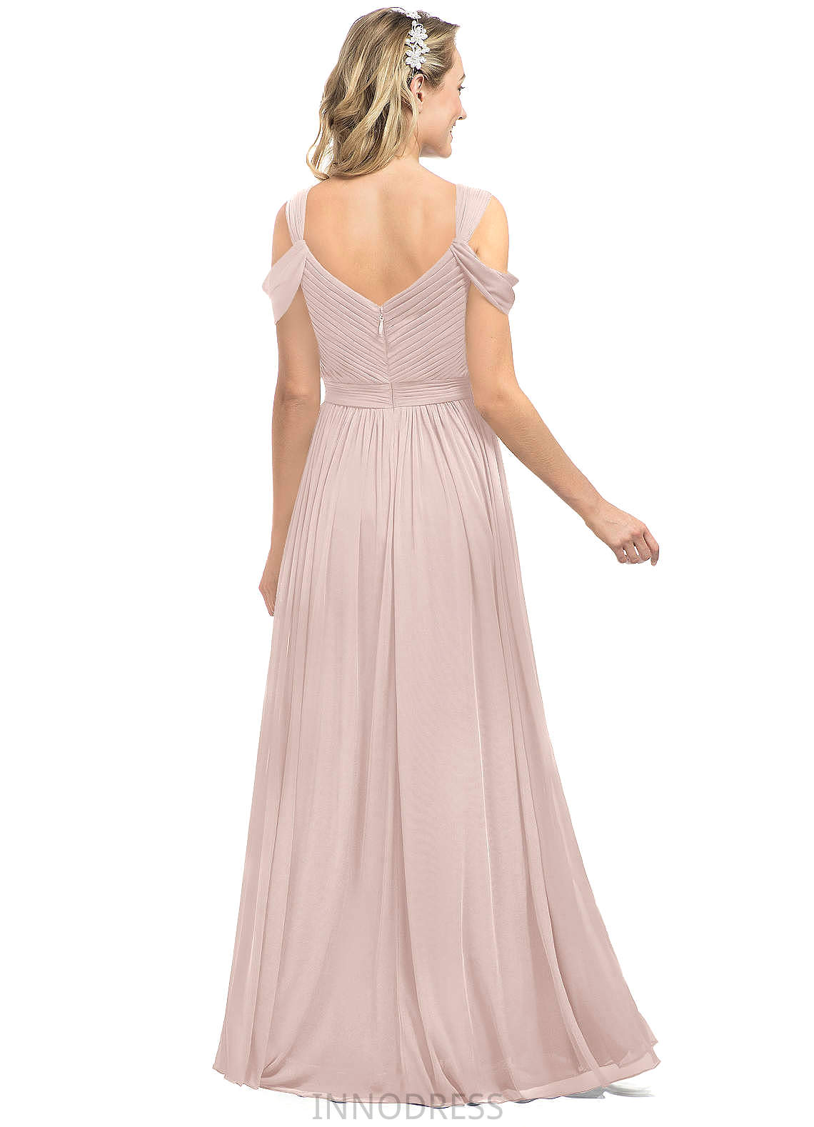 Joan High Low V-Neck Sleeveless Empire Waist A-Line/Princess Bridesmaid Dresses