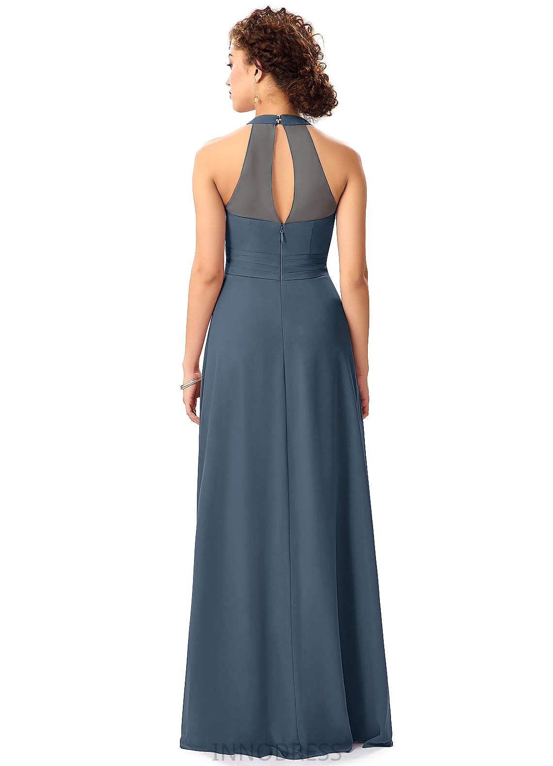 Vanessa Natural Waist Sleeveless Floor Length A-Line/Princess Spaghetti Staps Bridesmaid Dresses