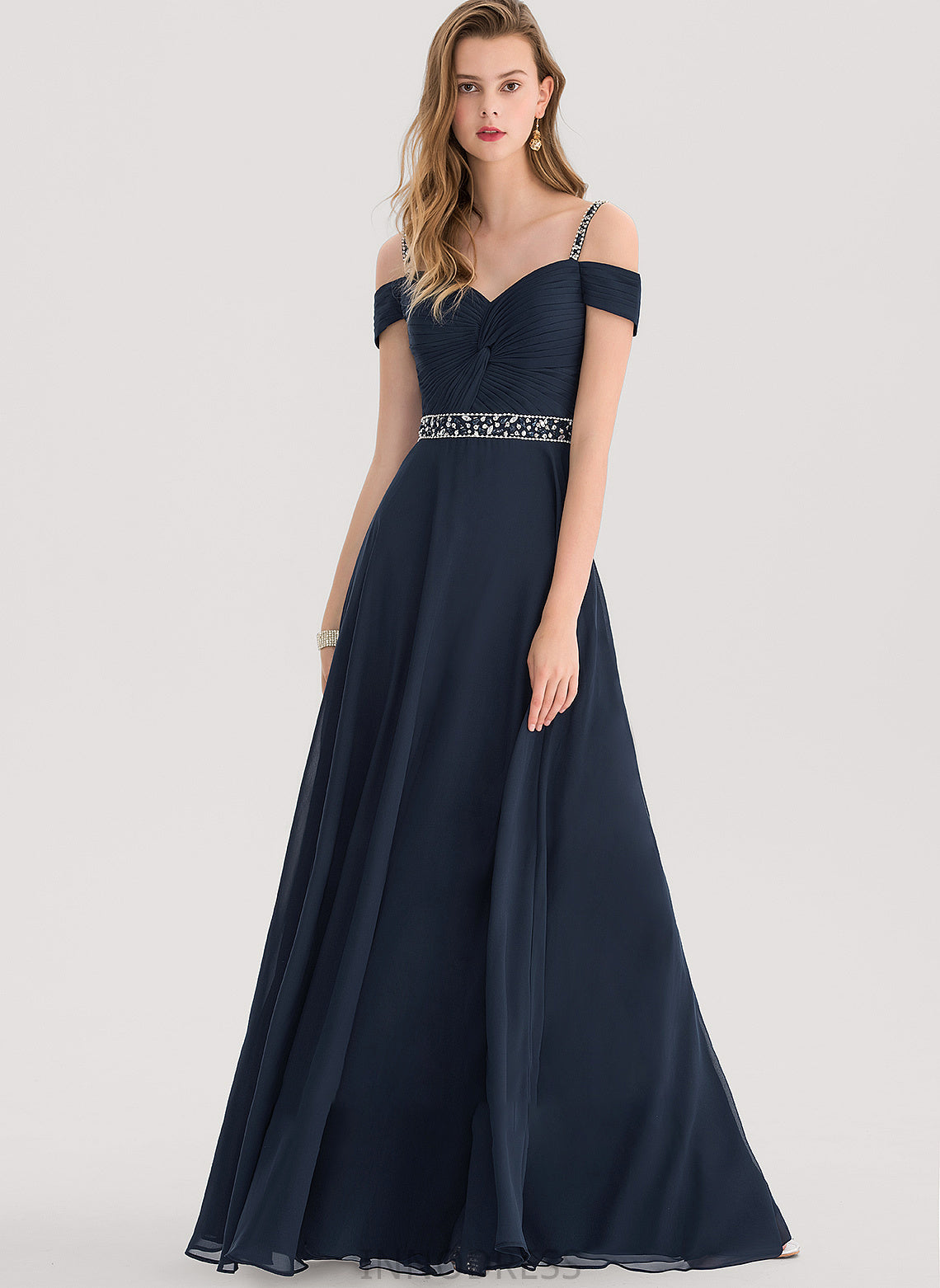 Floor-Length Sweetheart Prom Dresses With Chiffon Sequins Juliette Beading A-Line