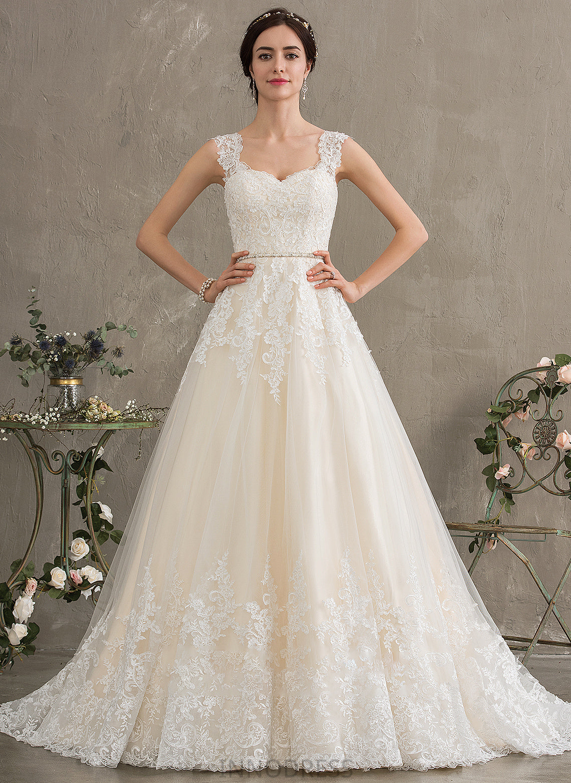 Dress Sweetheart With Gabriella Wedding Sequins Ball-Gown/Princess Beading Wedding Dresses Tulle Train Court