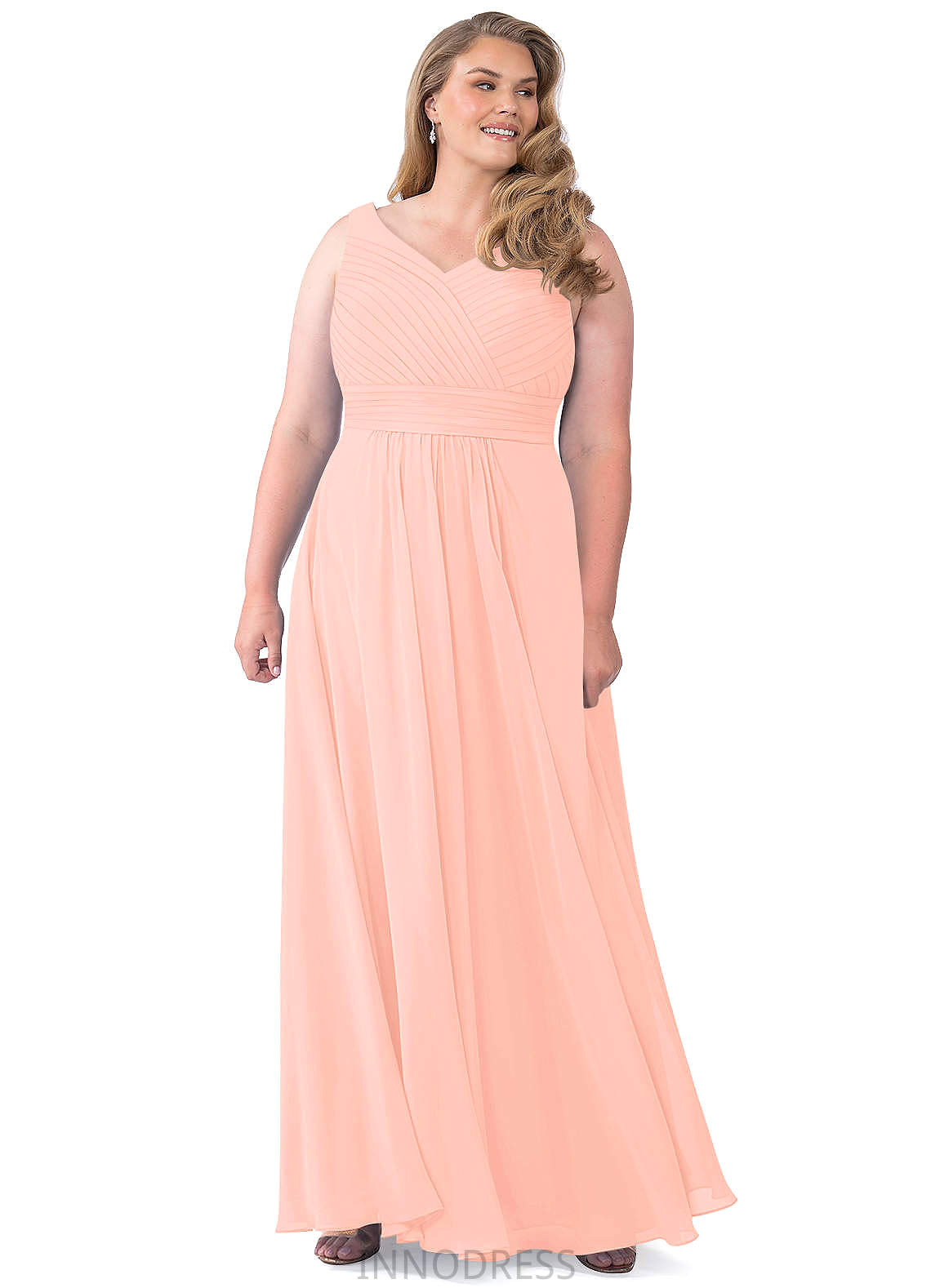 Judy Spaghetti Staps Floor Length Natural Waist Sleeveless A-Line/Princess Bridesmaid Dresses