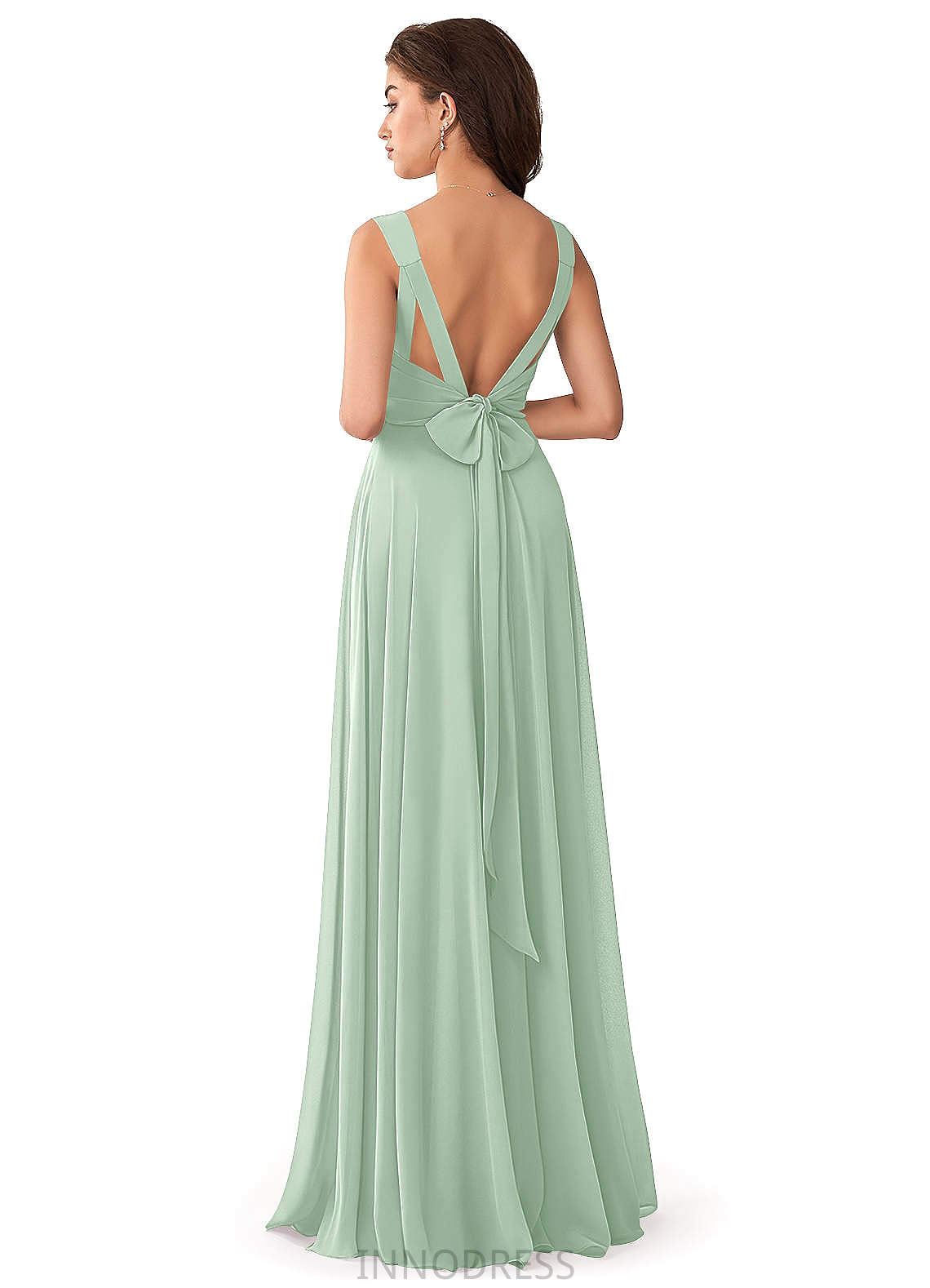 Jamie Floor Length Sleeveless V-Neck A-Line/Princess Natural Waist Bridesmaid Dresses