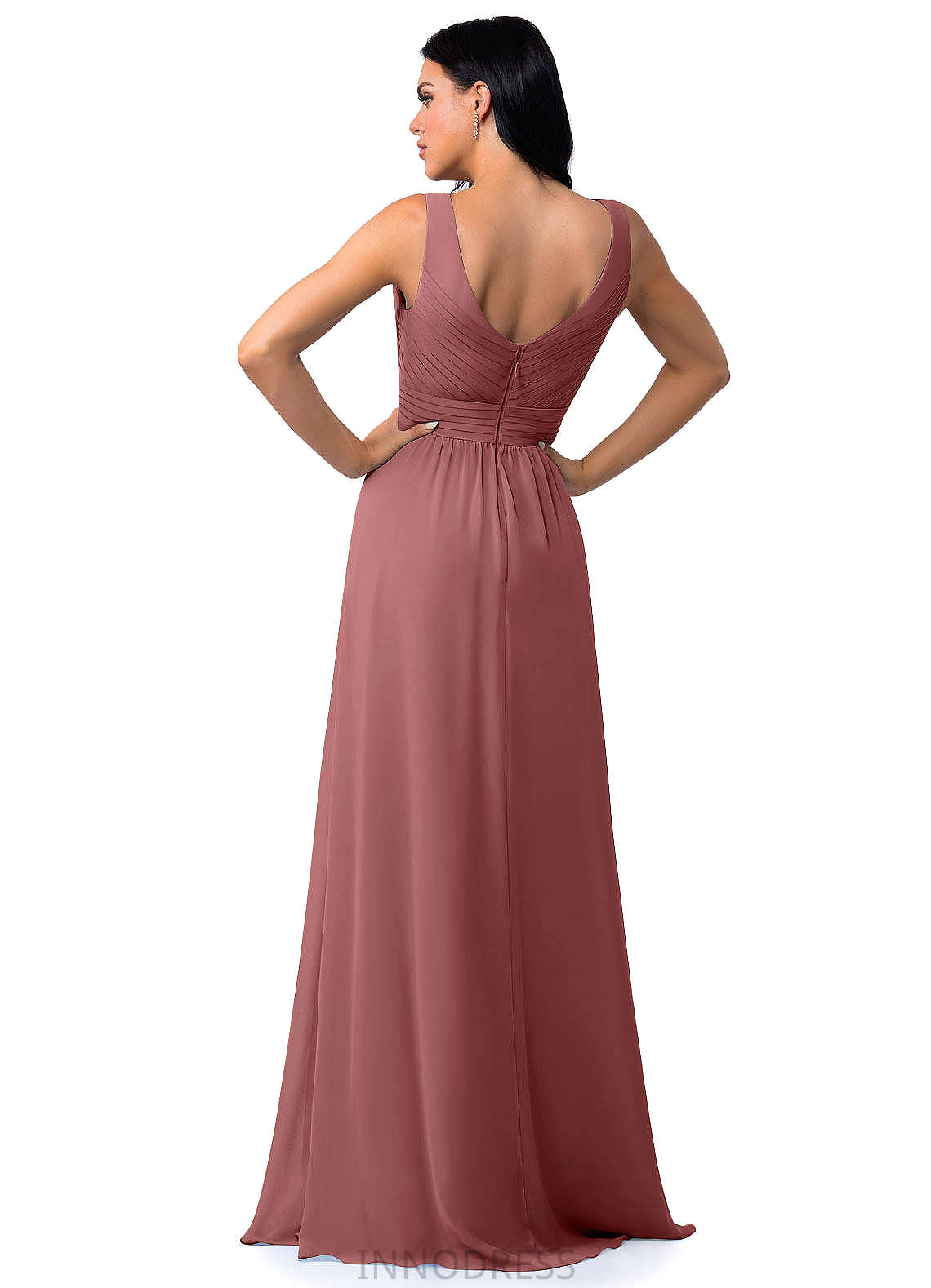 Mya Sleeveless Floor Length Spandex Natural Waist Spaghetti Staps Trumpet/Mermaid Bridesmaid Dresses