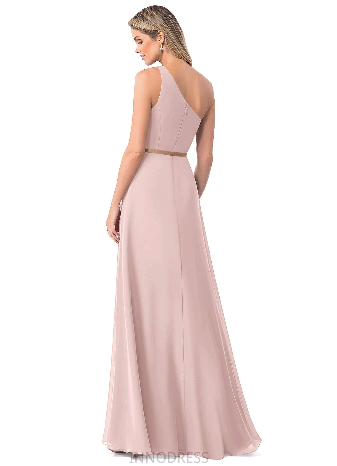 Liana Sleeveless A-Line/Princess Empire Waist Scoop Floor Length Bridesmaid Dresses